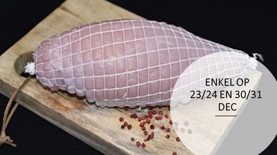 Kalkoenfilet opgevuld rauw 5 personen ong 1,350 kg  ENKEL OP 23/24 DEC  EN 30/31 DEC