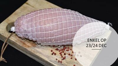 Kalkoenfilet opgevuld rauw 7 personen ong 1,850 kg  ENKEL OP 23/24 DEC EN 30/31 DEC